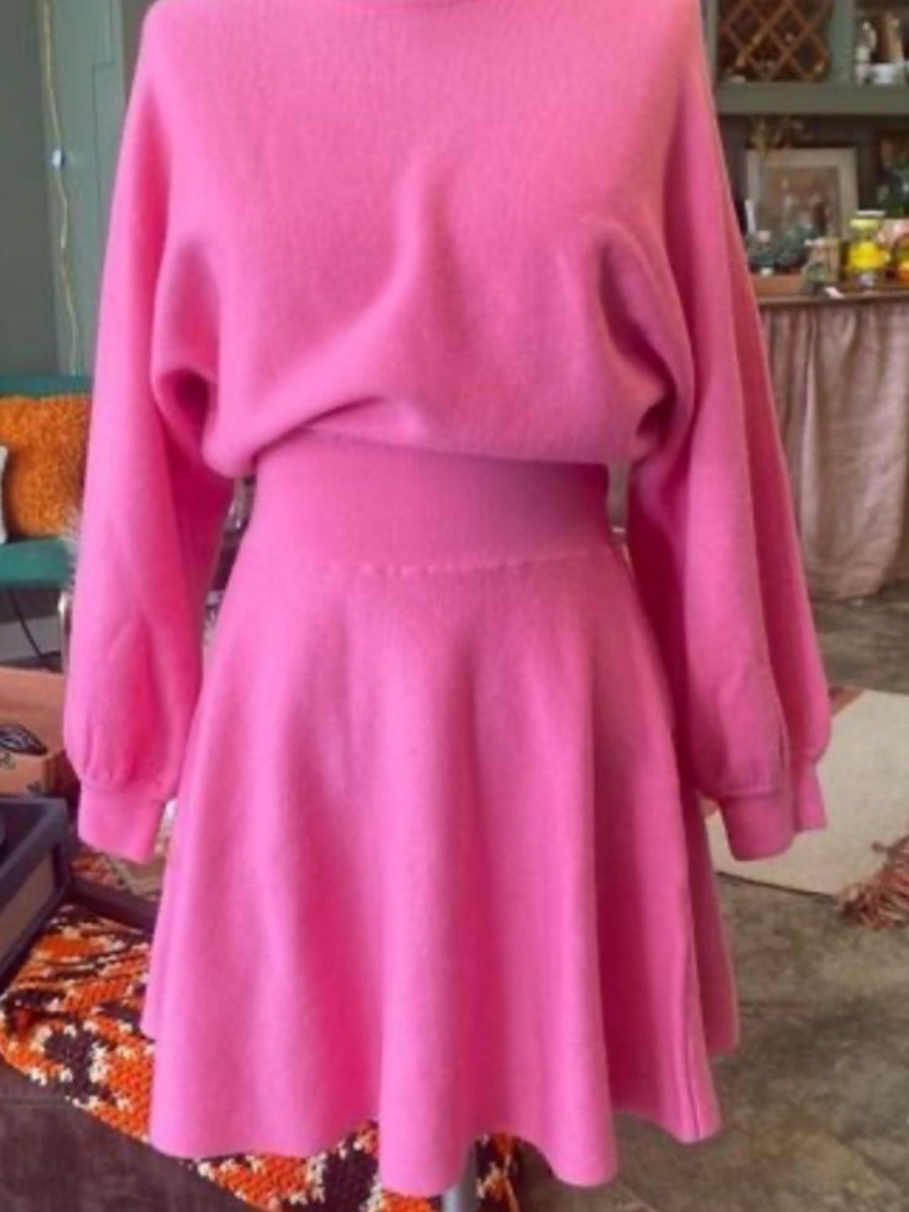 Alice + Olivia Pink A-Line Knit Skirt